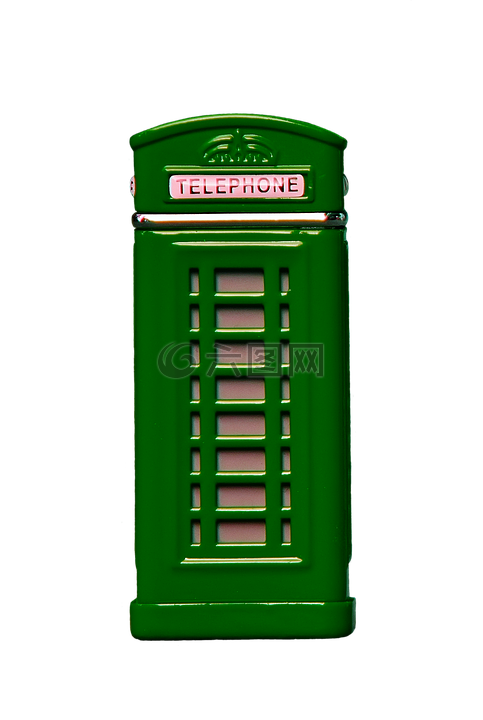 公用电话亭,绿色,电话