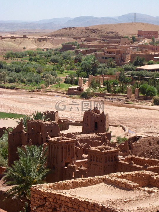 摩洛哥,景观,建筑物