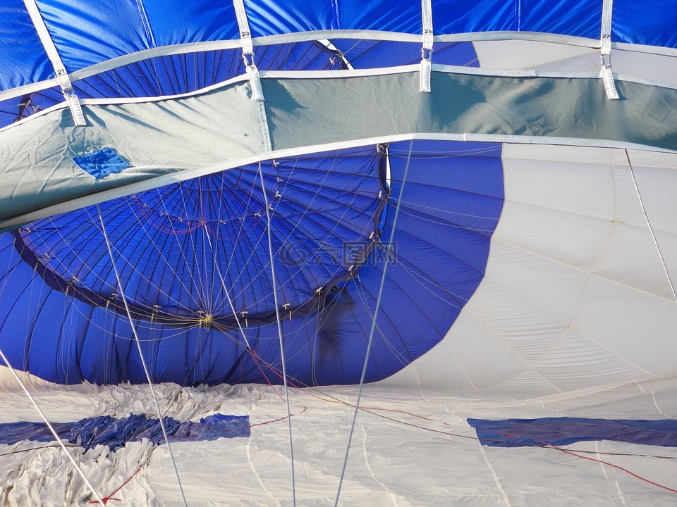 帆船,热气球,蓝色