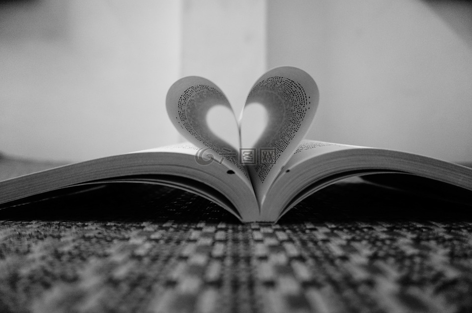 爱心形,心的形状,爱书