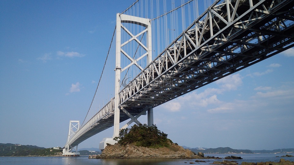 濑户内海,濑户大桥桥,向上看