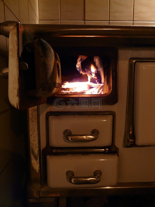 烤箱,烤箱幻灯片,木火