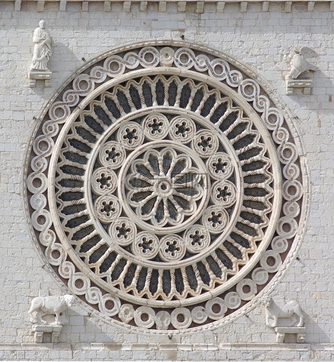 花环,玫瑰窗口,大教堂的圣弗朗切斯科