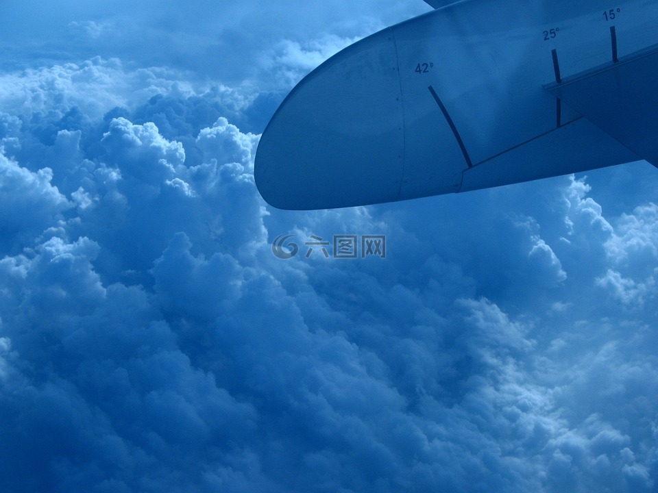 飞机,翼,云
