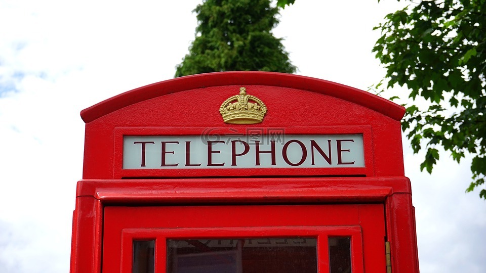 英国,电话,红色