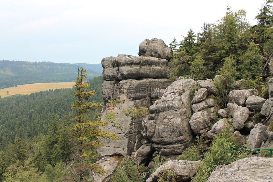 飘忽不定的岩石,kudowa 兹德鲁伊,国家公园