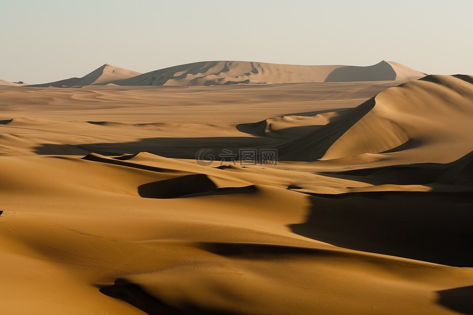 沙漠,晚间,一天