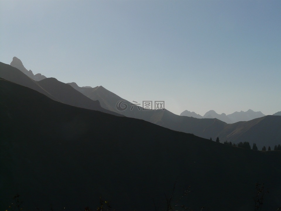 trettachspitze,山,山全景图