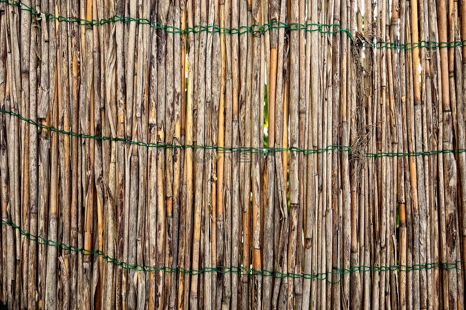 竹子的栅栏,花园的栅栏,竹