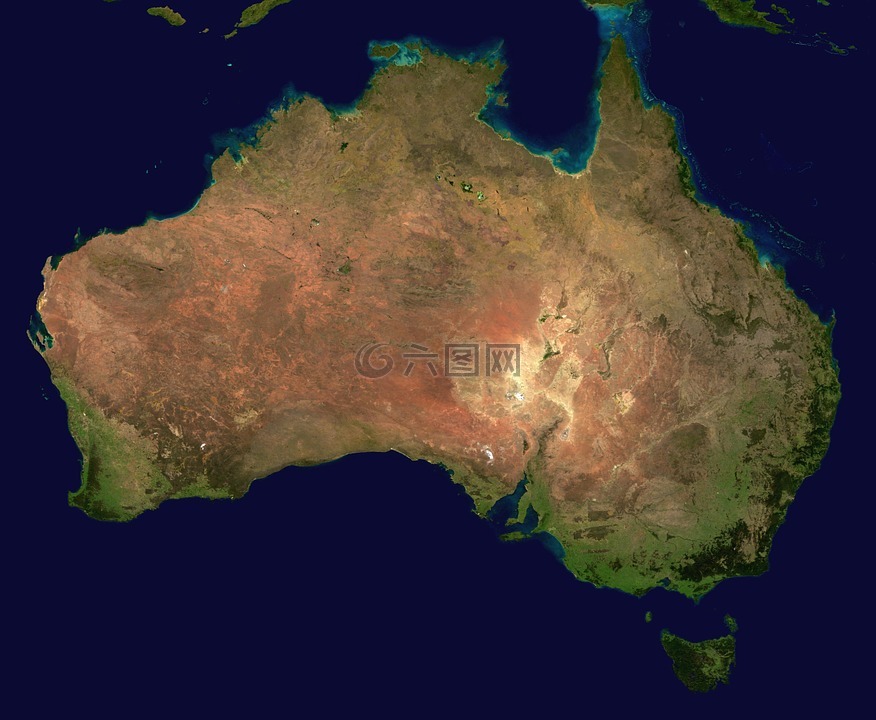 澳大利亚,大陆,鸟瞰图
