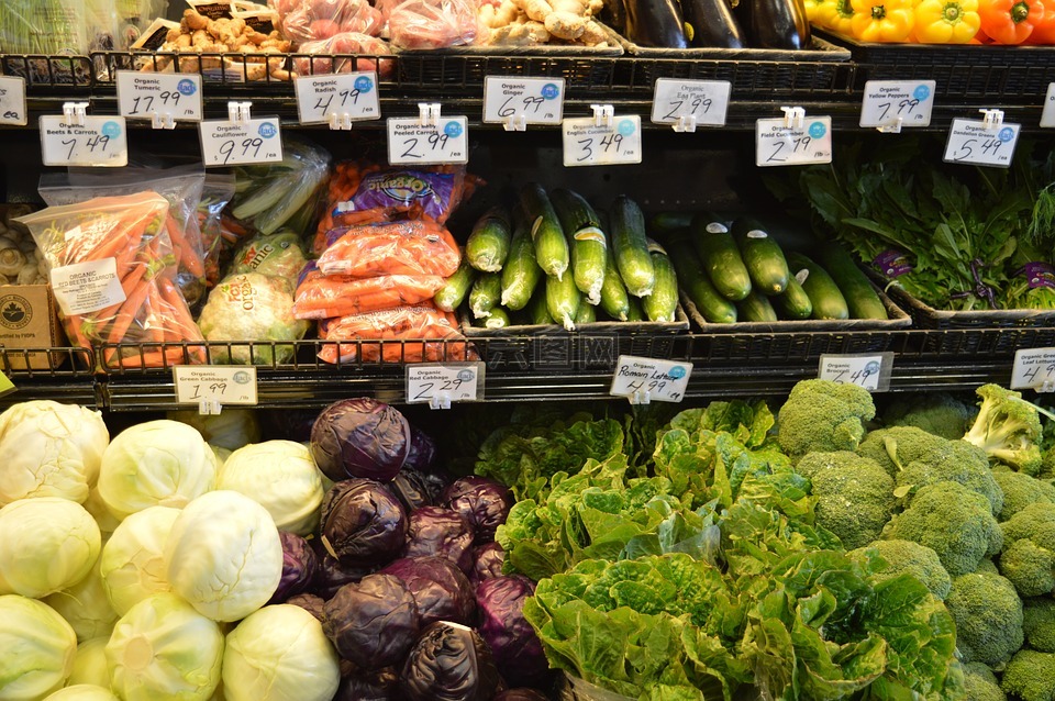 蔬菜,超市,市场