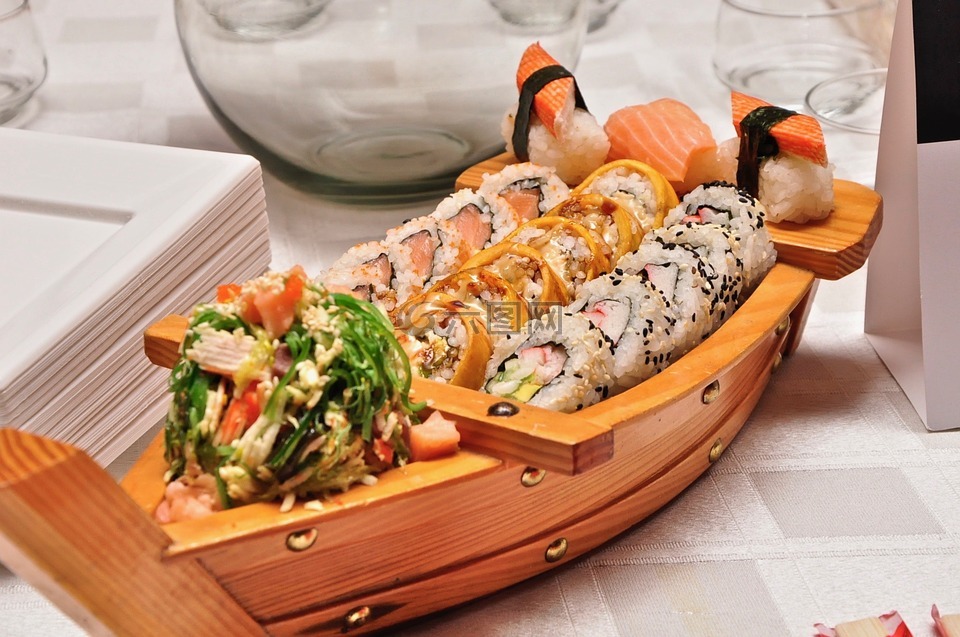 食品,寿司,船