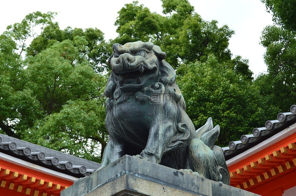 日本,雕像,龙