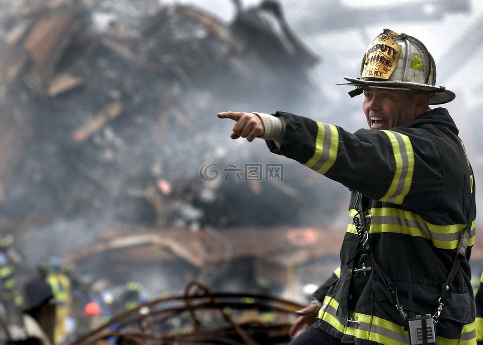 消防员,废墟,9 11