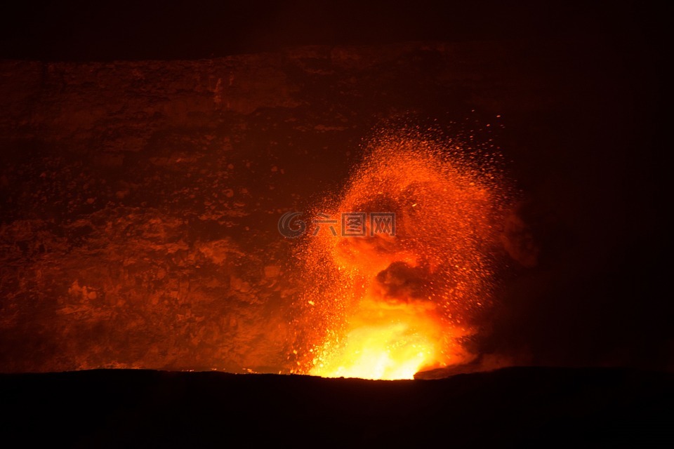 火山,岩浆,流动