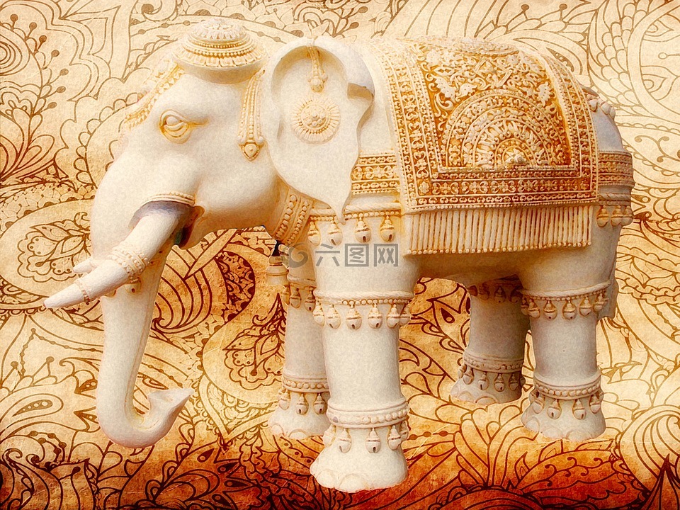 大象,印度,装饰