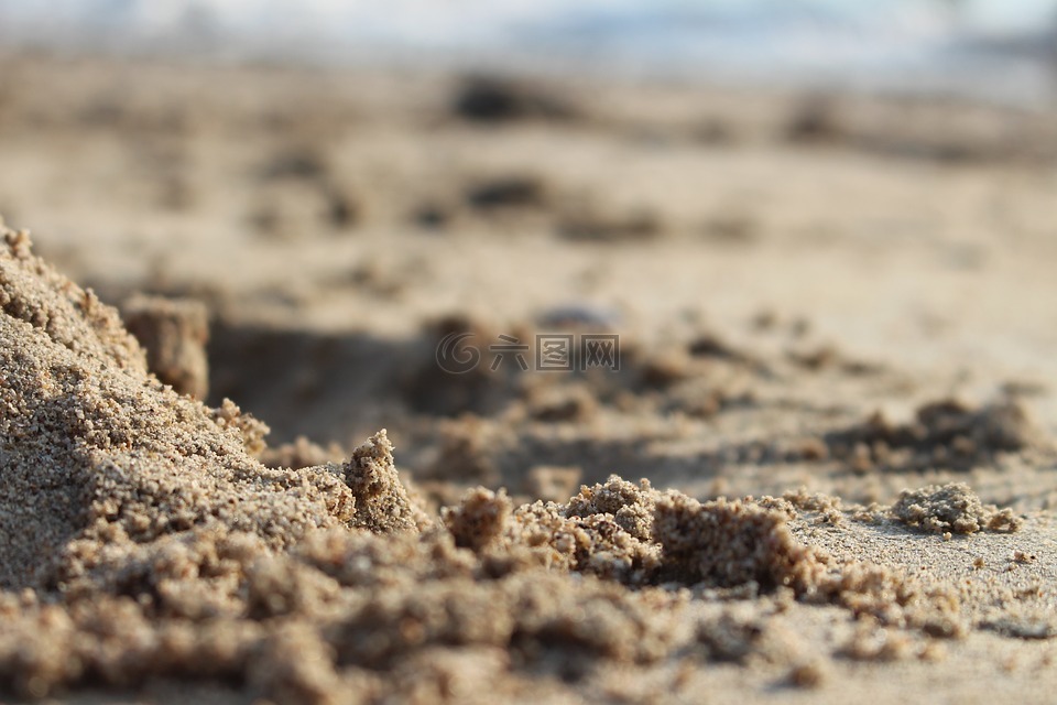 在沙子里,泰国,海滩