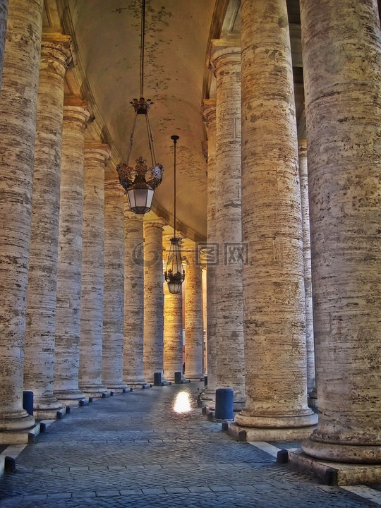 贝尔尼尼的柱廊,st,圣彼得广场