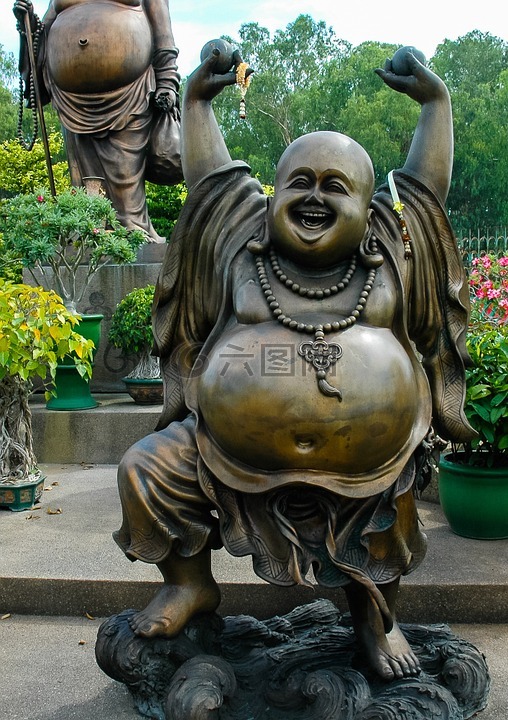 broncefigur,雕像,胖的肚子