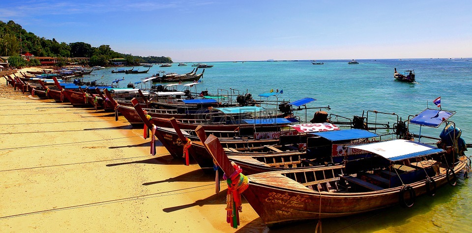 皮皮岛,长长的尾巴船,泰国