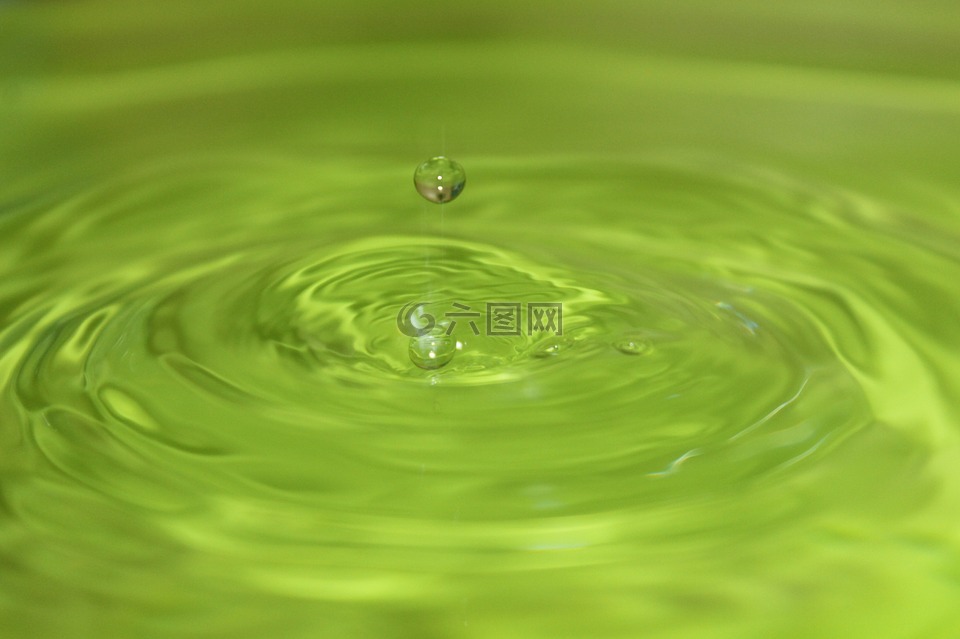 滴,液体,绿色