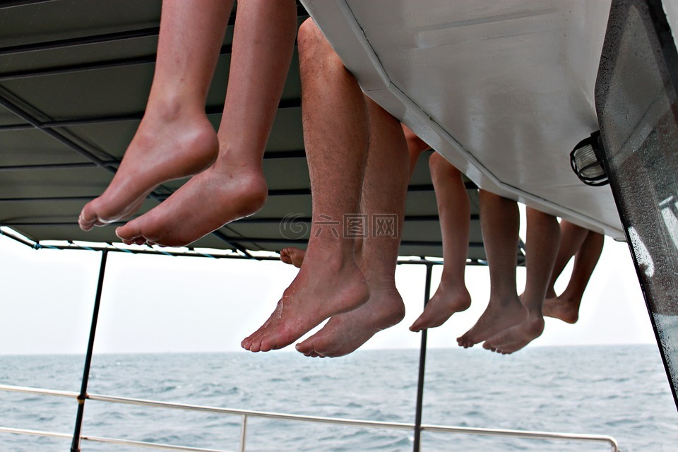 脚趾,赏鲸,船