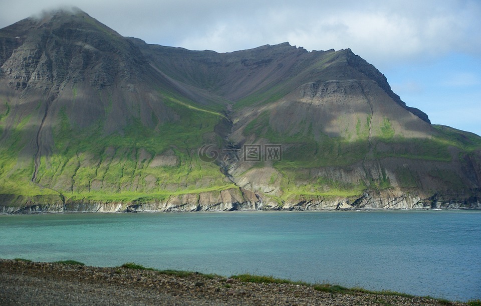 冰岛,峡湾,陡崖