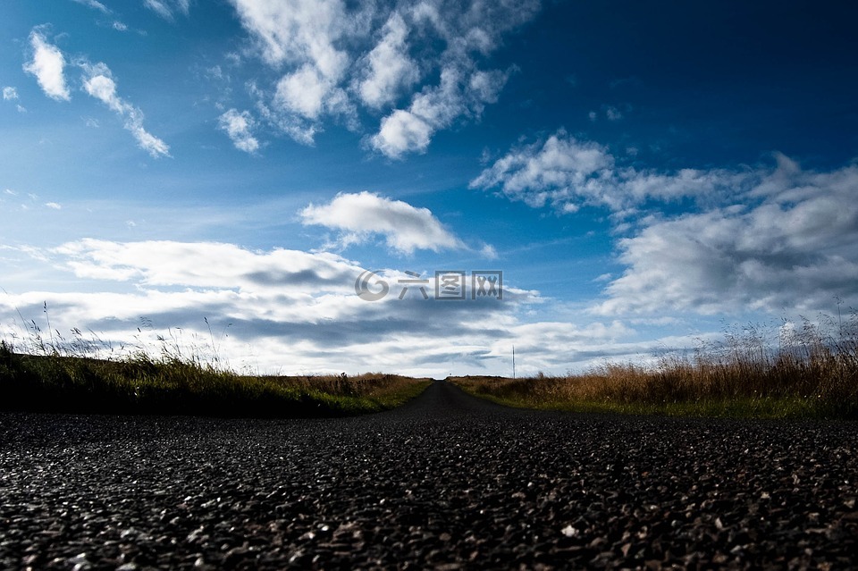 路,天空,hdr