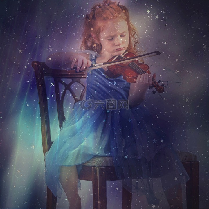 女孩,孩子,小提琴