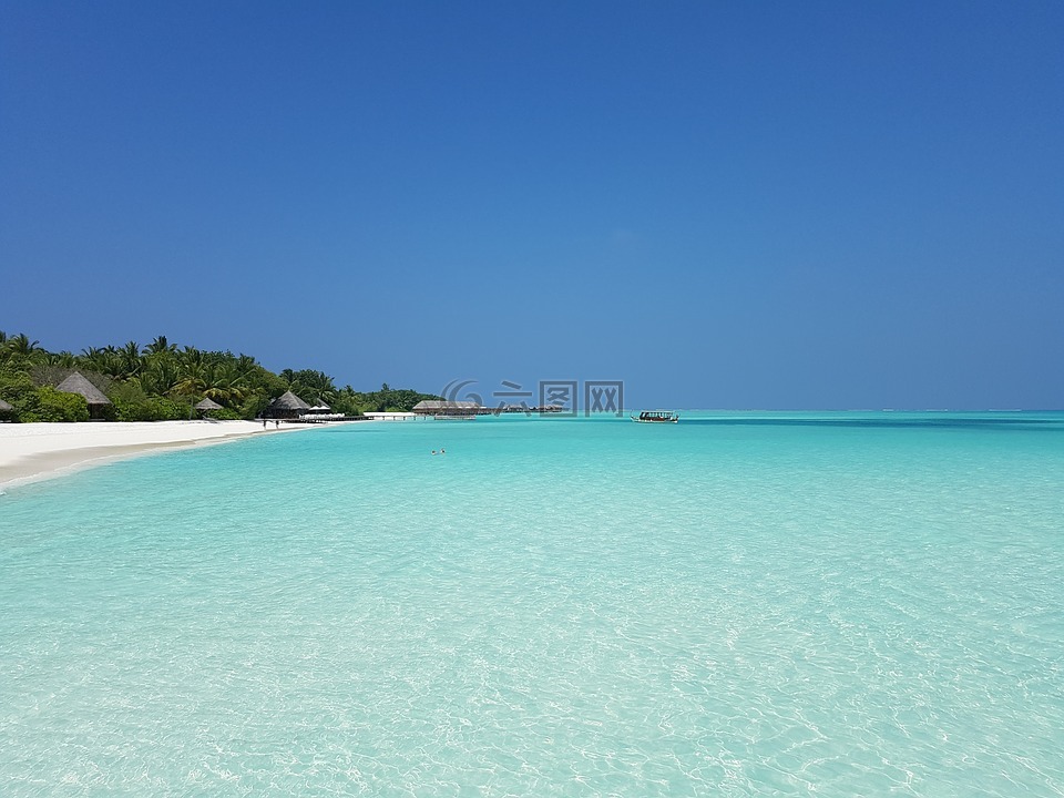 海滩,环礁,马尔代夫
