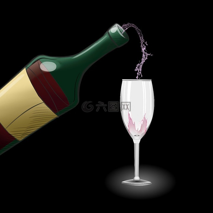 瓶,一瓶葡萄酒,玻璃