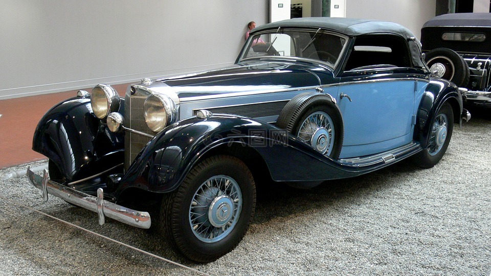 老式的梅赛德斯-奔驰,敞篷车,1938