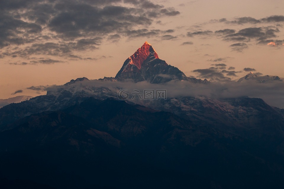 鱼尾,尼泊尔,喜马拉雅山