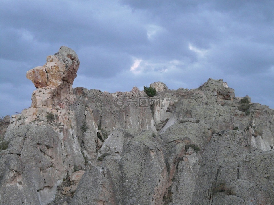 岩,悬崖,石灰石