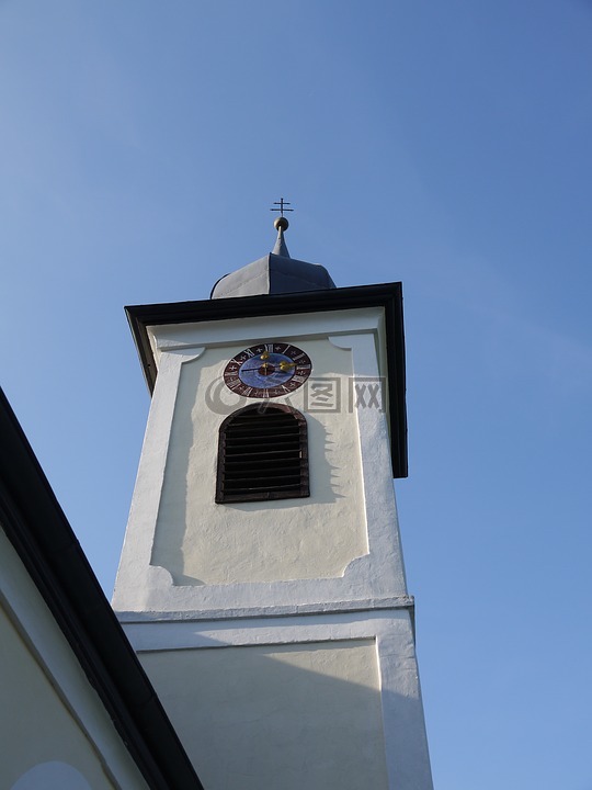教会,尖顶,钟楼