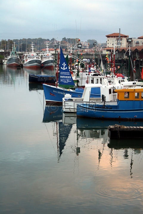 小船,渔港,圣让德路斯