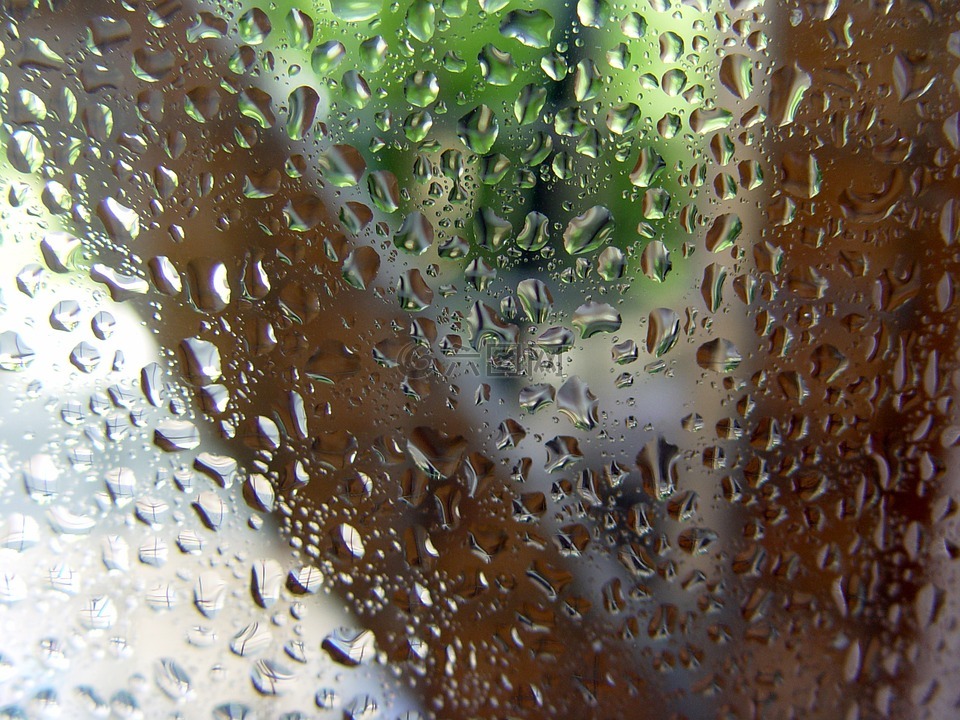 一滴水,玻璃,窗口