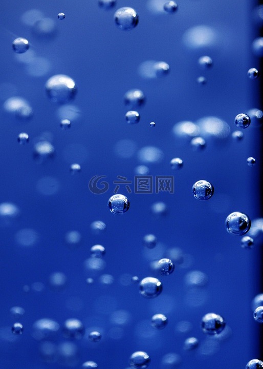 气泡,抽象,蓝色