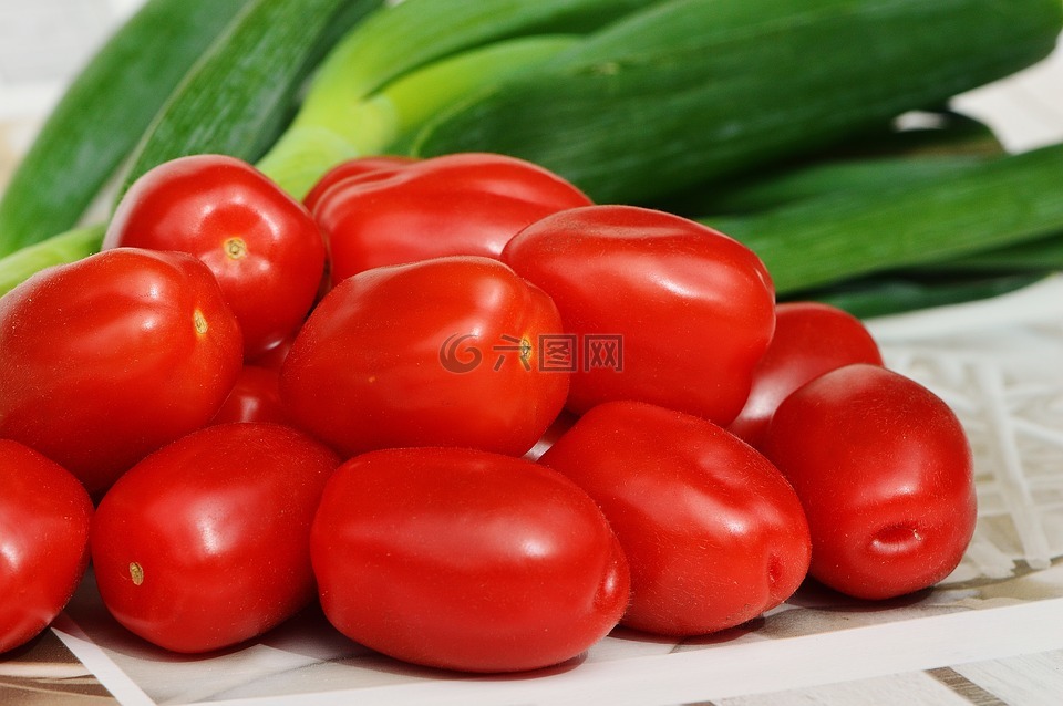 蕃茄,葱,蔬菜