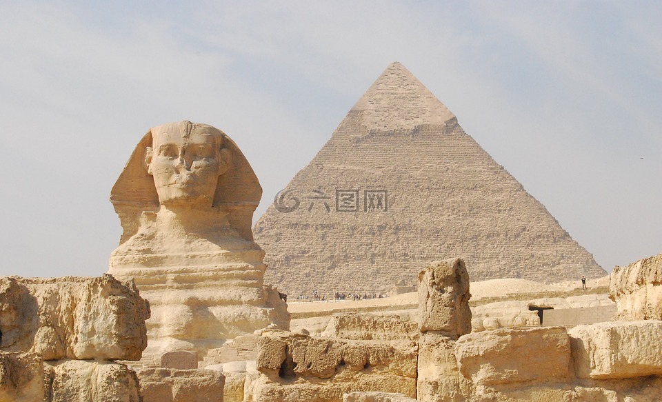 埃及,金字塔,人头狮身
