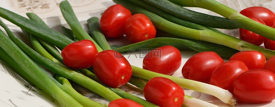 蕃茄,葱,蔬菜