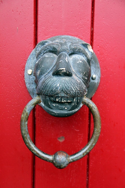 doorknocker,红色,狮子
