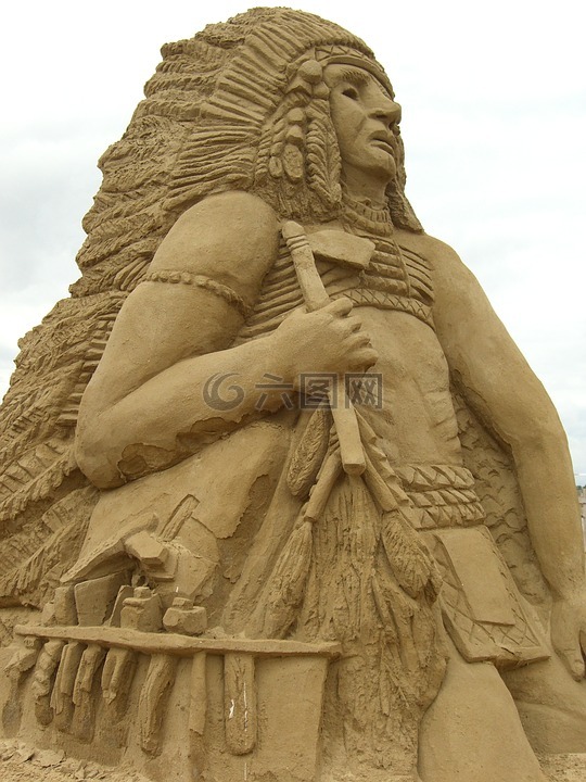 雕塑,沙,印度人