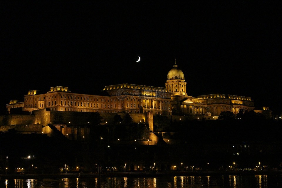 布达佩斯,夜,城堡