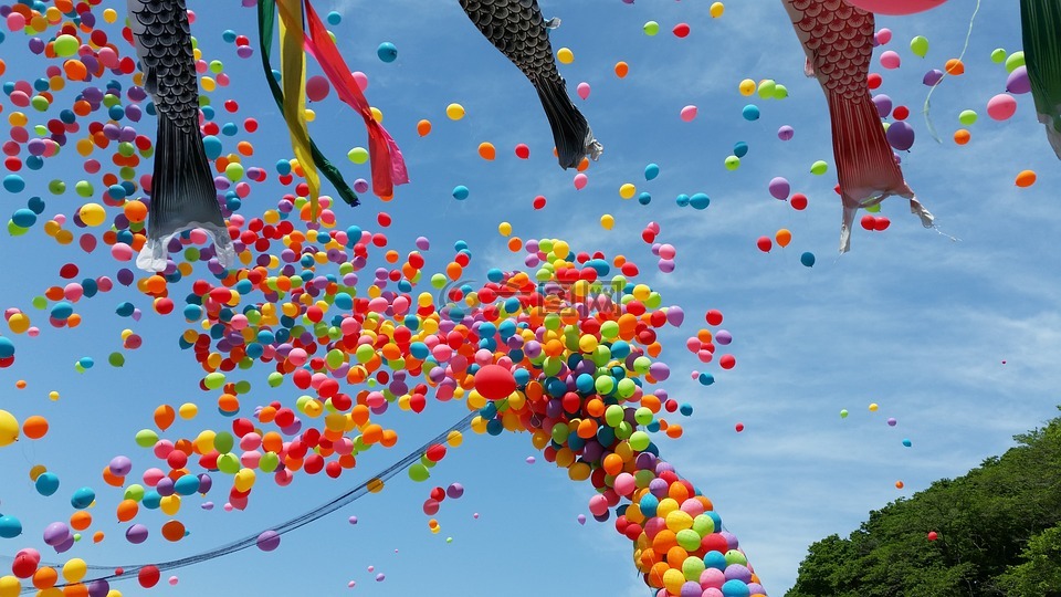 气球,儿童节,日本