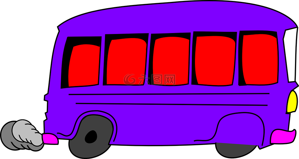 学校巴士,紫色,总线