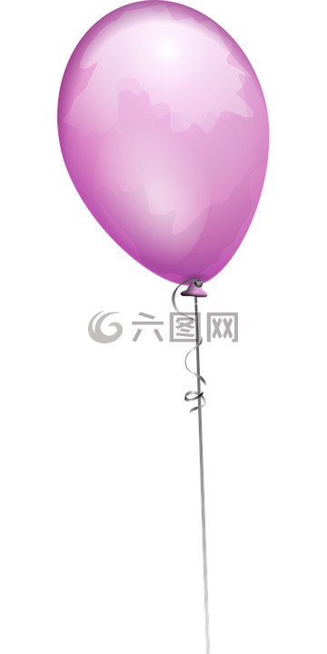 气球,紫色,串