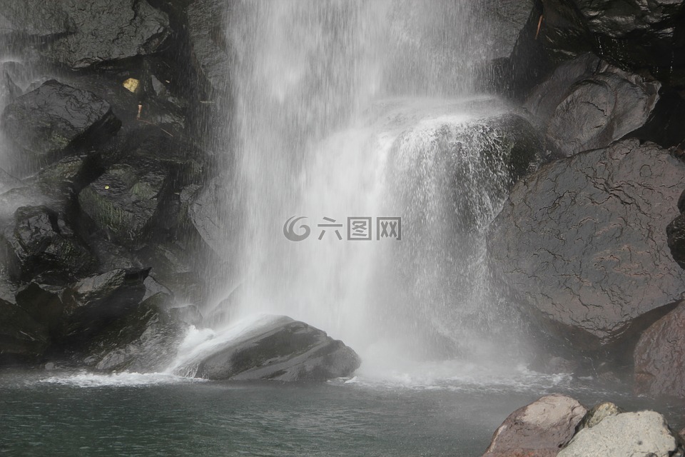 济州岛,瀑布,大自然