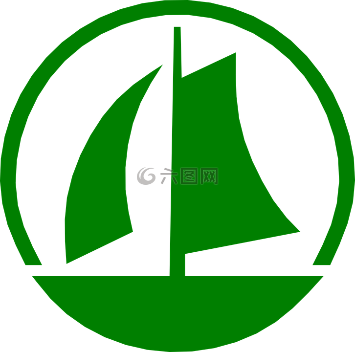 船,绿色,侧影