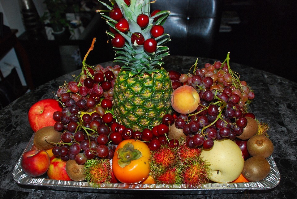 水果,水果拼盘,菠萝